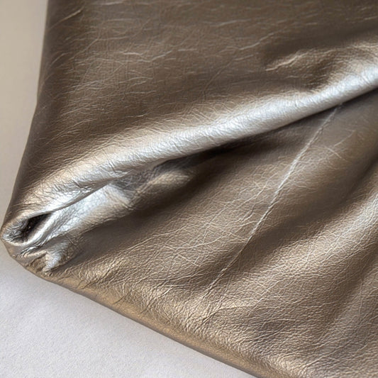 METALLIC PEWTER LEATHER